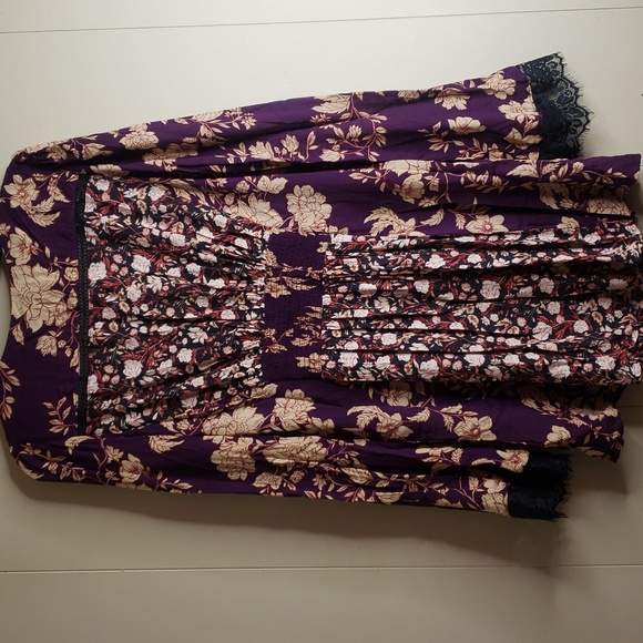 Gifted! Not available! NWT Free People Odette Printed Tunic Top - Expresso Combo - Picture 8 of 10